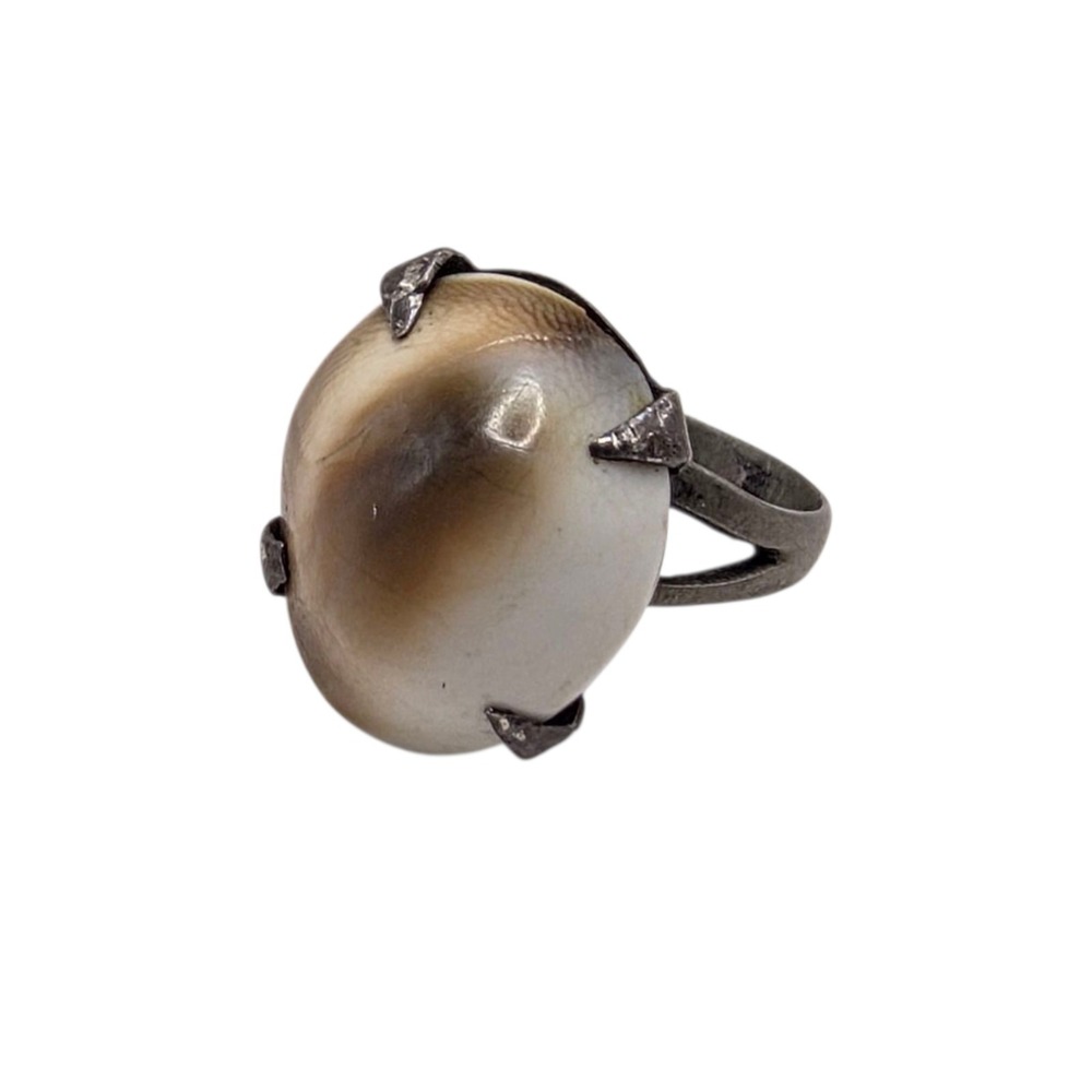 Vintage / Antique Operculum Shell Ring Size 5 - Picture 3 of 5